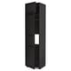 An open black stained wooden cabinet with multiple shelves from the METOD kitchen system.