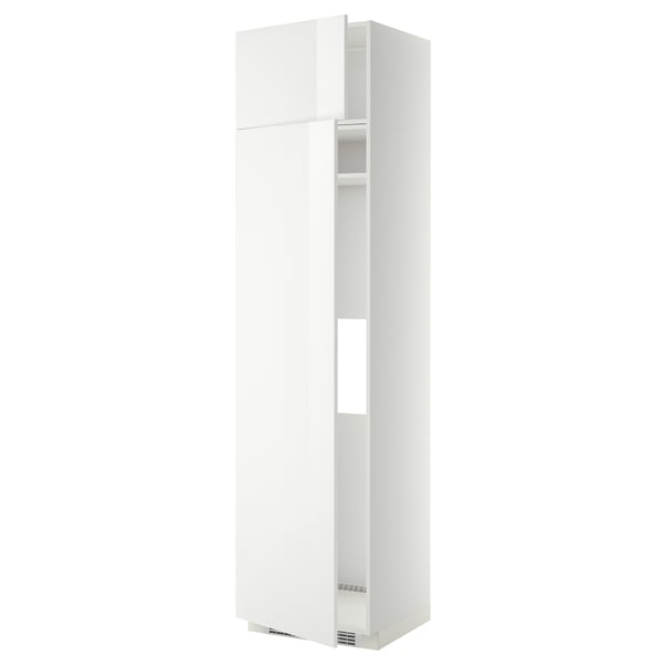 White METOD cabinet, modern, high gloss, rectangular.