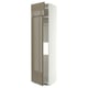 METOD Hi cab f fridge or freezer w 2 drs, white/VOXTORP high-gloss dark grey-brown vertical, 60x60x240 cm