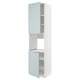 METOD kitchen cabinet in high-gloss grey-blue with two open storage sections.