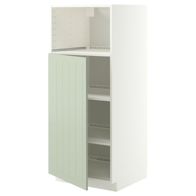 METOD High cabinet f built-in appliances, white/Stensund light green, 60x60x140 cm