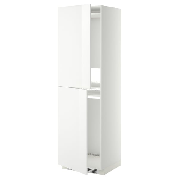 White METOD kitchen cabinet with glossy doors.