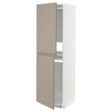 White METOD tall storage cabinet with beige doors, modern design.