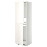 METOD white cabinet, sleek and tall, two-door design with adjustable shelves, modern kitchen storage.