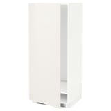 Modern white cabinet with single door and adjustable shelf.