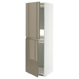 METOD tall unit fridge in glossy dark grey-brown by ikea.