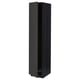 A tall, dark grey ikea METOD kitchen cabinet with adjustable shelves and a left-opening door. It a modern design with a sleek, black finish.