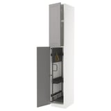 METOD tall grey cabinet with pull-out organizers.