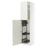 METOD white kitchen cabinet, modern, vertical, 3 shelves, organized interior, adjustable units.