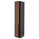 Walnut METOD tall kitchen cabinet with wooden doors, brown, rectangular, modern design.