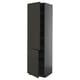 A dark gray METOD cabinet. Its a tall, rectangular storage cabinet with two adjustable shelves and a modern design, featuring a black, matte finish.