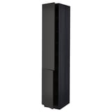 Modern black METOD kitchen cabinet with adjustable shelf, sleek design.
