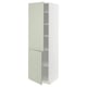 Green METOD cabinet with 2 doors and adjustable shelf.