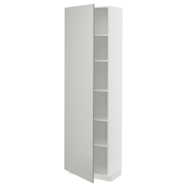 METOD High with shelves white/Havstorp light grey IKEA
