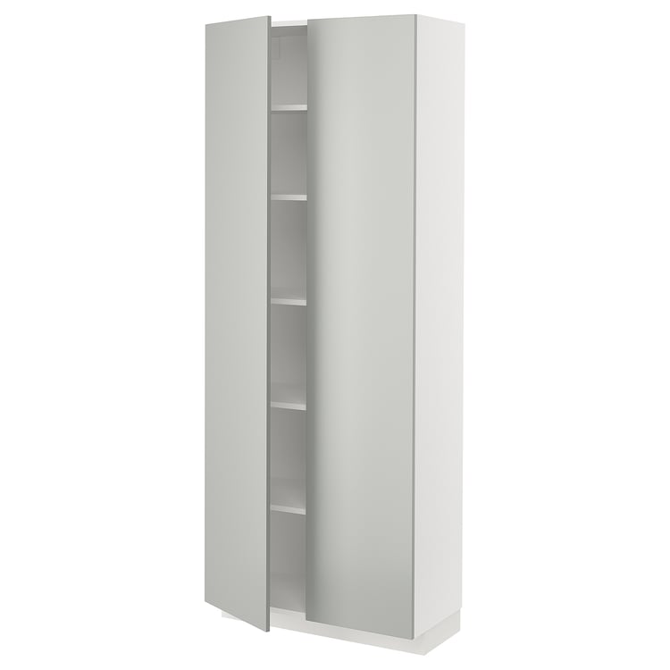 METOD High with shelves white/Havstorp light grey IKEA