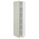 METOD green kitchen cabinet with adjustable shelves.