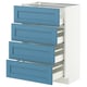 METOD / MAXIMERA Base cab 4 frnts/4 drawers, white/Lerhyttan blue, 60x37 cm