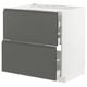 Modern kitchen unit: METOD. Dark grey, white. Two drawers, clean design. Soft-close drawers.