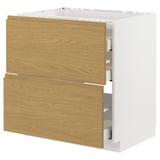Modern kitchen unit: METOD with oak voxtorp fronts, minimalist with warm feel.