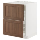 Meet METOD, a versatile kitchen unit with warm walnut-look fronts, classic design, and sturdy white frame.