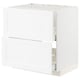 METOD white kitchen cabinet with dual drawers, sleek modern design.