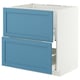 METOD / MAXIMERA Base cab f sink+2 fronts/2 drawers, white/Lerhyttan blue, 80x60 cm