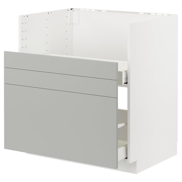 Modern kitchen unit: METOD, light grey, rectangular, minimalist design.