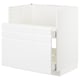 White modern kitchen cabinet, flat panel design, built-in oven/sink, high gloss finish.