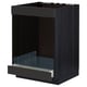 METOD kitchen unit, black, wooden, square, open front, metal shelf.