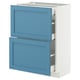 METOD / MAXIMERA Base cab with 2 fronts/3 drawers, white/Lerhyttan blue, 60x37 cm