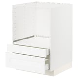 White METOD kitchen unit with drawers & shelves, modern design.