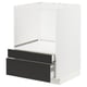 METOD kitchen unit: white metal frame, black drawers, modern look