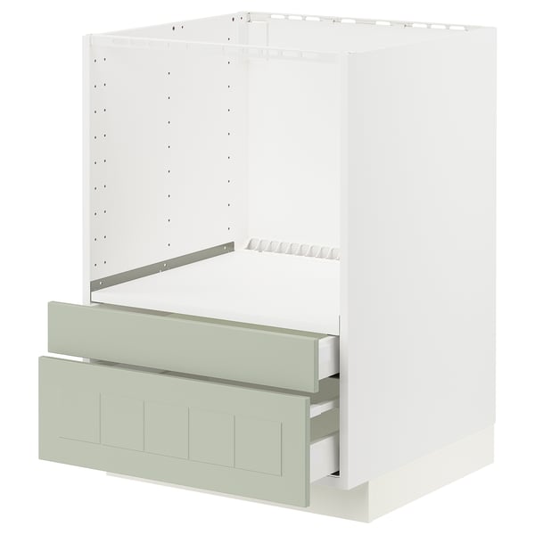 METOD / MAXIMERA Base cabinet f combi micro/drawers, white/Stensund light green, 60x60 cm