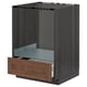 METOD kitchen unit, oak & black, rectangular, with wooden drawer.