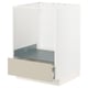 Beige ikea METOD kitchen drawers, white frame