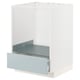 METOD kitchen unit, white with grey-blue drawer, modern sleek design.