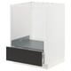 Option: METOD kitchen cabinet with black drawer, modern design, partially open.