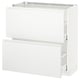 A white METOD kitchen cabinet with smooth drawers.
