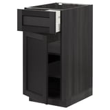 METOD black stained kitchen cabinet with pull-out drawer.