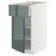 Option: High-gloss grey-green METOD kitchen cabinet with smooth drawer.