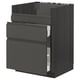 Dark grey ikea METOD kitchen unit with modern, sleek design and integrated handles.