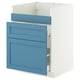METOD / MAXIMERA Base cb f HAVSEN snk/3 frnts/2 drws, white/Lerhyttan blue, 60x60 cm