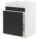 Modern black and white kitchen cabinet. Two drawers, sleek design.