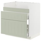 METOD kitchen unit with green stensund fronts. Two drawers in a rectangular, modern design.