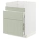 METOD kitchen unit in green with drawers and cabinet.
