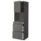 Modern dark grey kitchen unit with 3 drawers and 1 cabinet, sleek design.