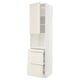 METOD kitchen unit in off-white with bevelled edges. Tall, rectangular, with doors and drawers, modern design.