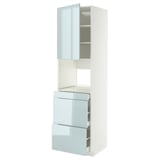 METOD / MAXIMERA Hi cab f micro combi w door/3 drwrs, white/Kallarp light grey-blue, 60x60x220 cm
