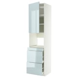 METOD / MAXIMERA Hi cab f micro combi w door/3 drwrs, white/Kallarp light grey-blue, 60x60x240 cm