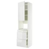 METOD / MAXIMERA Hi cab f micro combi w door/3 drwrs, white/Ringhult white, 60x60x240 cm